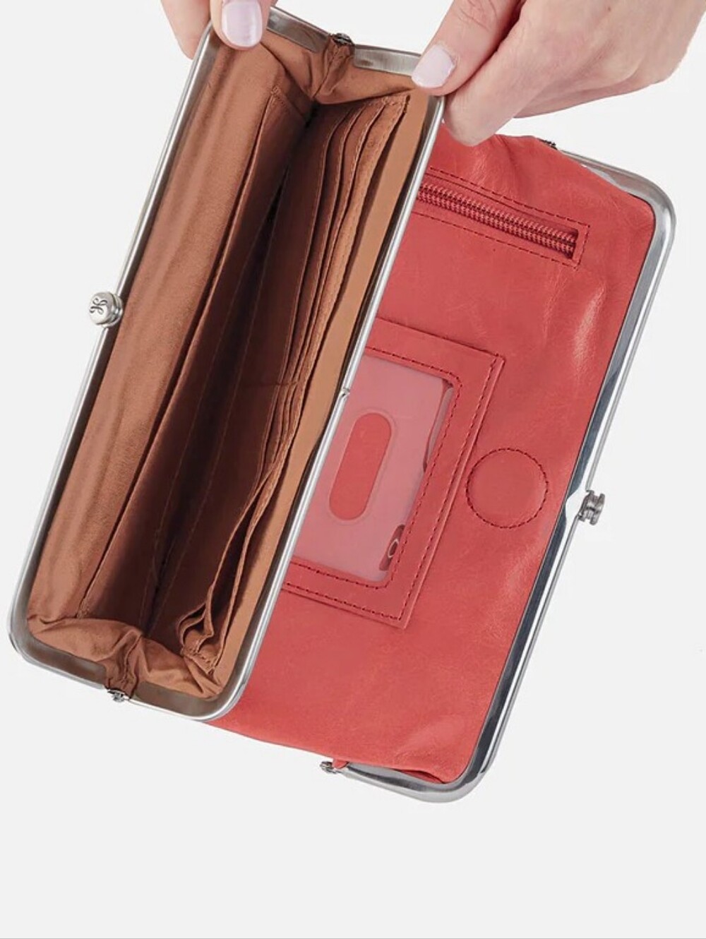 NWT HOBO Lauren Double Clutch-Wallet Cherry Blossom Pink 100% Leather